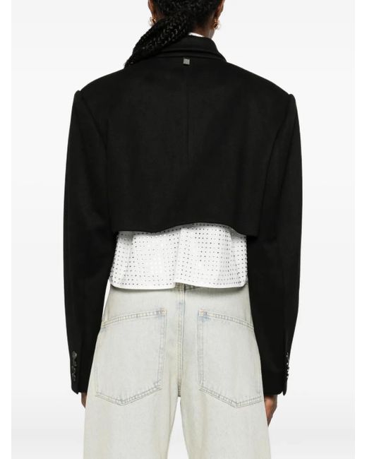 GIUSEPPE DI MORABITO Black Buttoned Cropped Jacket