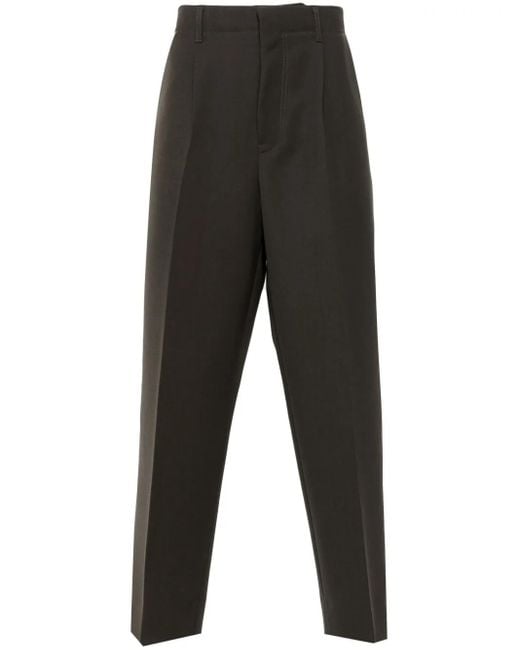 Zegna Black Wool Tapered Pants for men