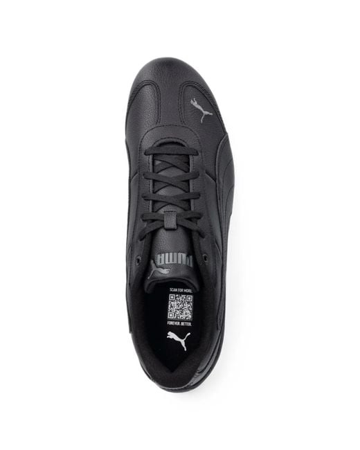 PUMA Black Replicatch Logo-Print Sneakers for men