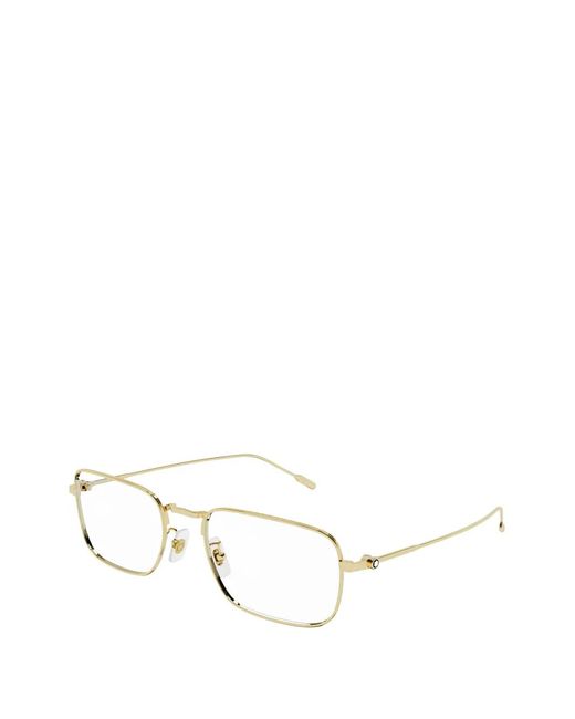 Montblanc White Rectangle-Frame Glasses for men