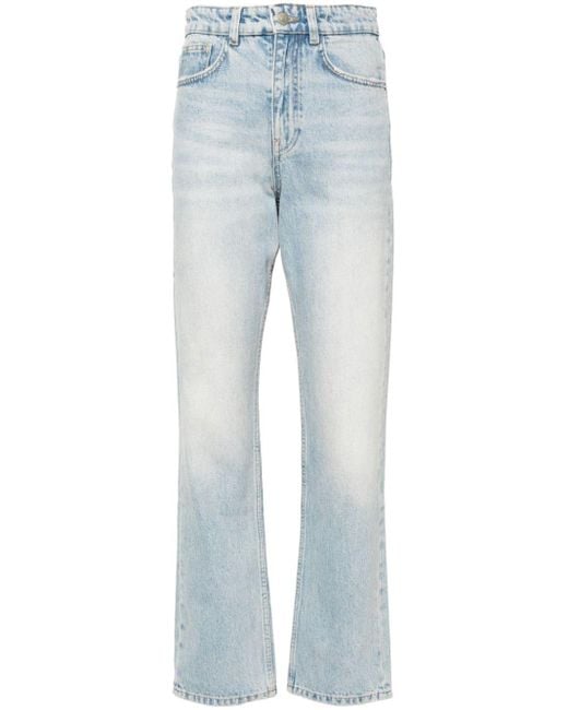 Maje Blue Mid-rise Straight-leg Jeans