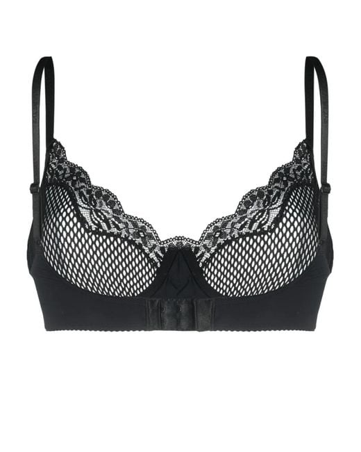DSquared² Black Net Balconette Bra