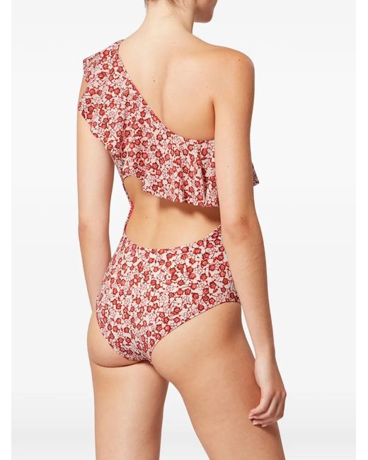Isabel Marant Red Sicilya One-Piece Swimsuit