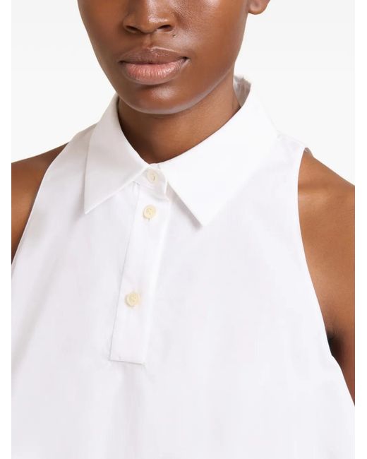 Marni White Organic Poplin Polo Top
