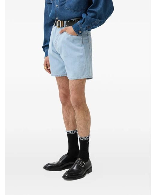 Versace Blue Chambray Denim Shorts for men