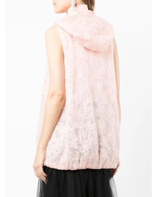 Shiatzy Chen Pink Sleeveless Sequin-Embroidered Lace Jacket