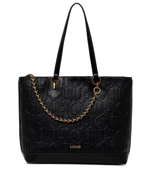Liu Jo ロゴエンボス ショルダーバッグ Black
