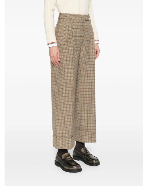 Thom Browne Natural Ginclub Check Cheviot Tweed Trousers