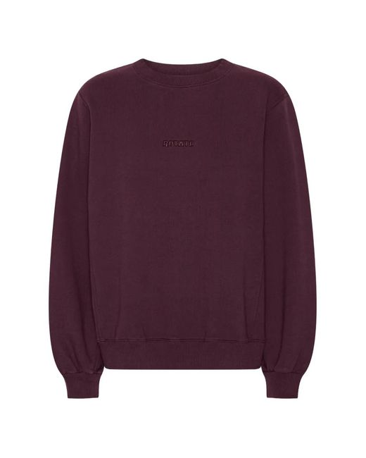 ROTATE BIRGER CHRISTENSEN Purple Crewneck Embroidered Sweatshirt