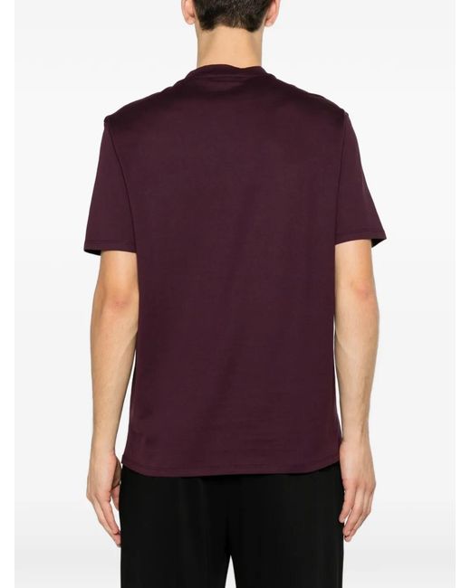 Emporio Armani Purple Logo-Print T-Shirt for men