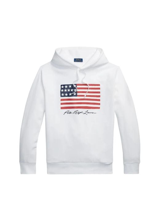 Polo Ralph Lauren White Logo-Detail Hoodie for men