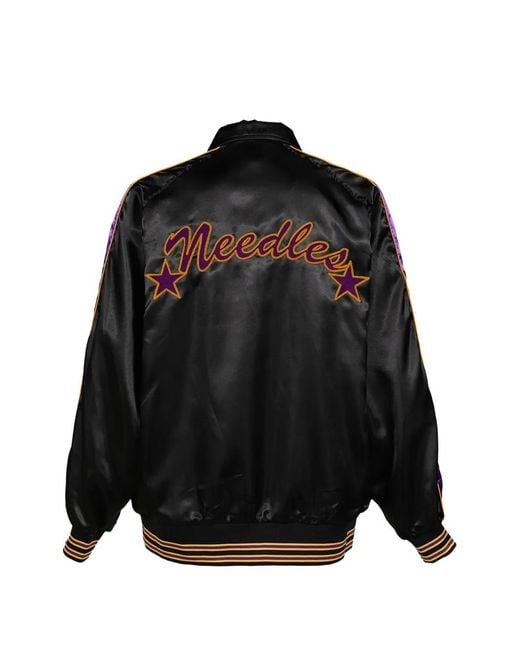 Needles Black Logo-Patch Bomber Jacket for men