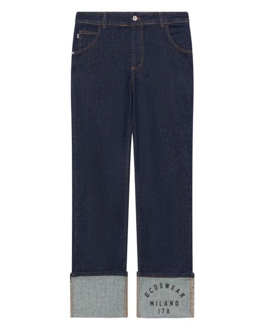 Gcds Blue Logo-Patch Jeans