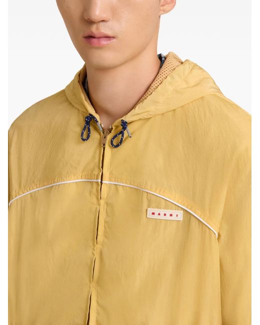 Marni Yellow Drawstring-Hooded Jacket for men
