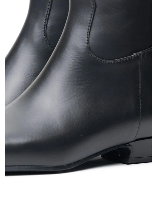 Poche Paris Black Square-Toe Boots