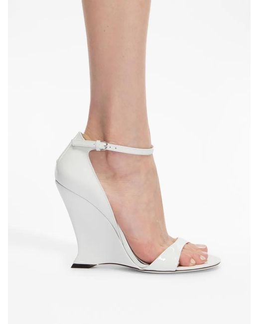 Ferragamo White Open-Toe High-Wedge Sandals