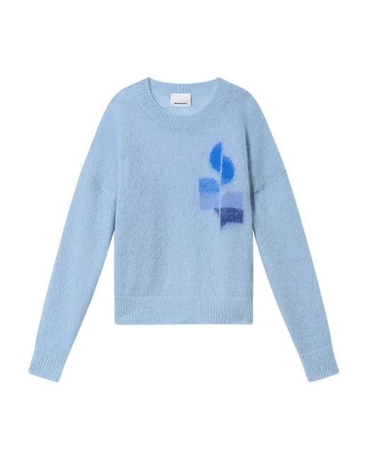 Isabel Marant Blue Drany Graphic Pullover for men