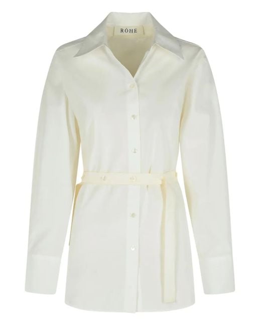 Rohe White Silk-Insert Belted Vest-Shirt