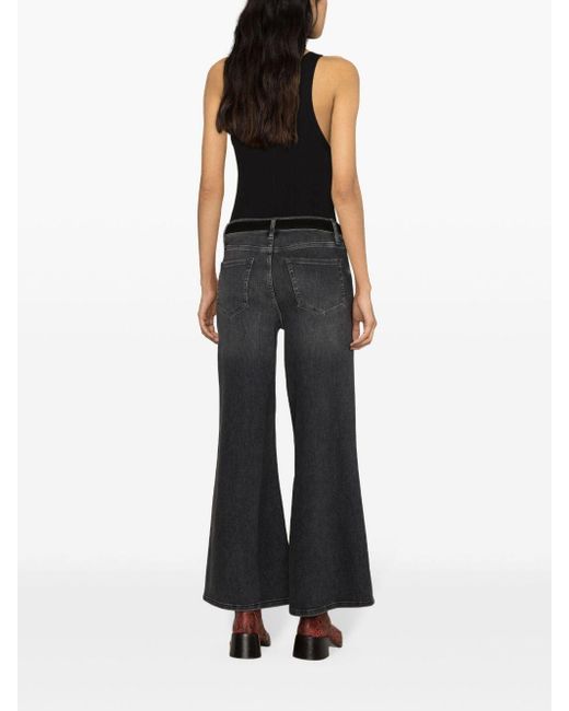 FRAME Black Le Palazzo Cropped-Jeans