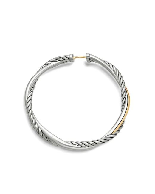 David Yurman White 14Kt And Sterling Infinity Hoop Earrings (42Mm)