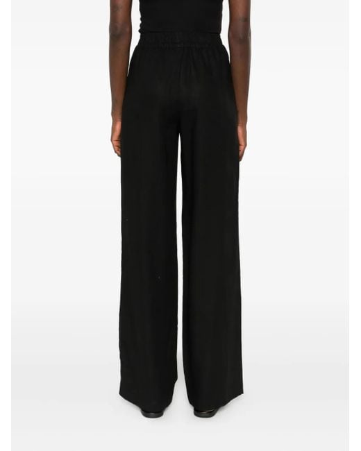 Hamza Black Skipper Linen Flared Trousers