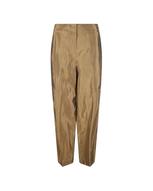 Alberto Biani Natural Iridescent Tapered Trousers