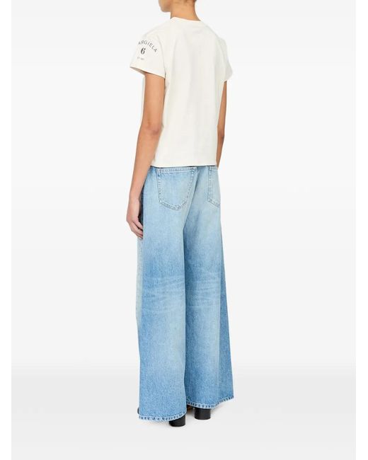 MM6 by Maison Margiela White Mannequin-Print Cotton Jersey T-Shirt
