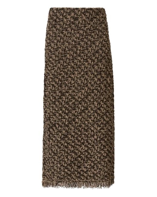 Fabiana Filippi Brown Tweed Maxi Skirt