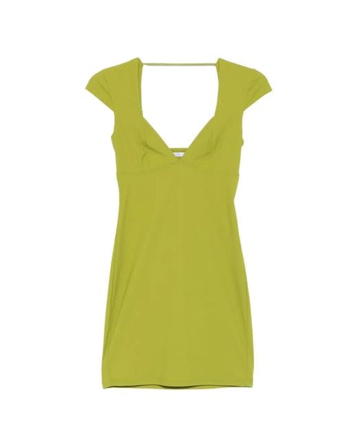 Patrizia Pepe Green Mini Sweetheart-Neck Jersey Dress