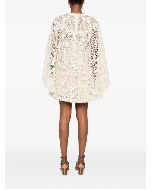 Zimmermann Natural Lace Ruffled Mini Dress