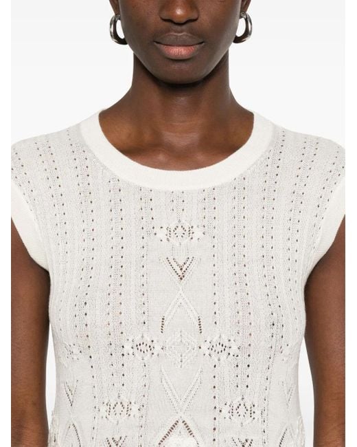 Ermanno Scervino White Lace-Detail Top