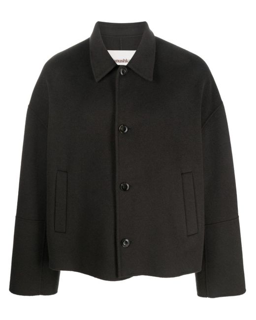 Nanushka Black Wool-silk Cropped Jacket - Men's - Silk/wool/polyester for men