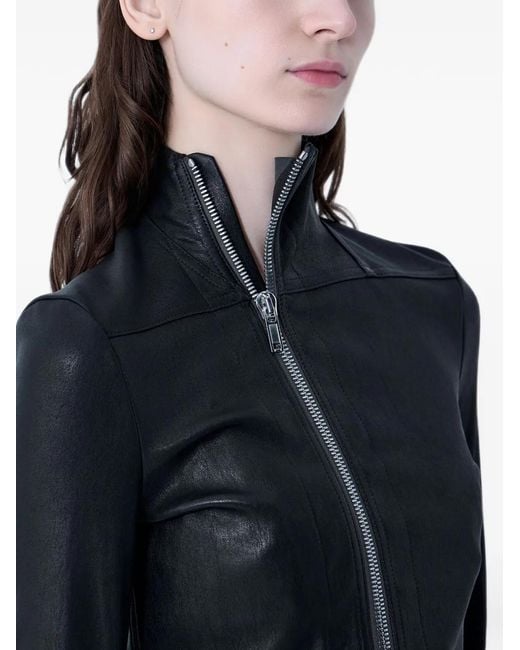 Rick Owens Black Leather Jacket Gary