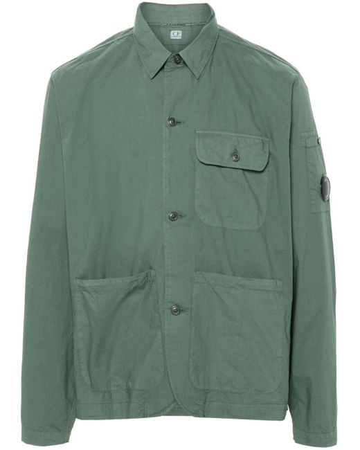 C P Company Katoenen Overhemd Met Lens-detail in het Green voor heren