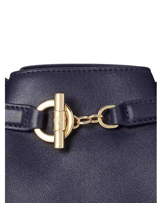 Ralph Lauren Blue Medium Blaike Buckle-Detail Bucket Bag