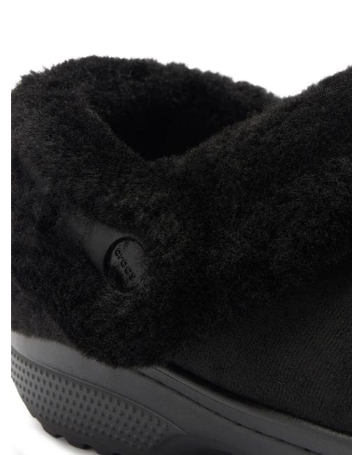 CROCSTM Black Classic Unfurgettable Clog Faux-Fur Slippers