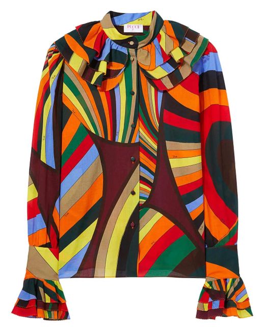 Emilio Pucci プリント ブラウス Orange