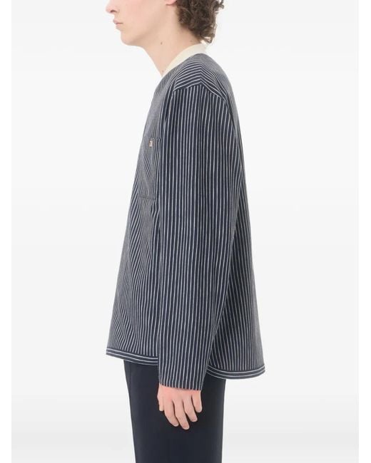 Valentino Garavani Blue Viscose Sweatshirt With Striped Vlogo for men