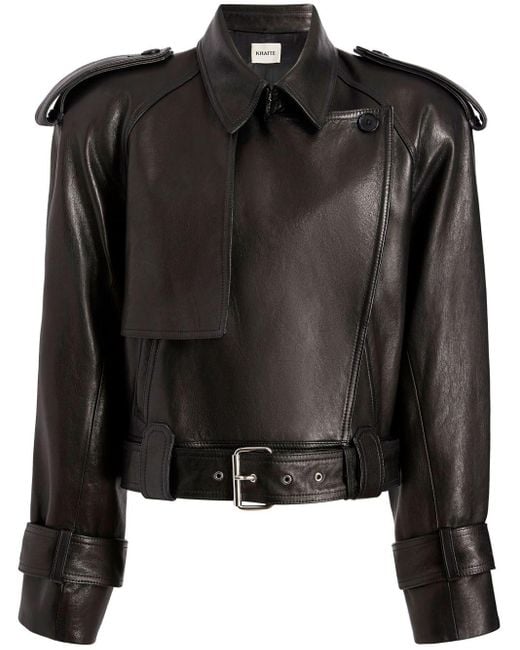 Khaite Black The Hammond Leather Jacket