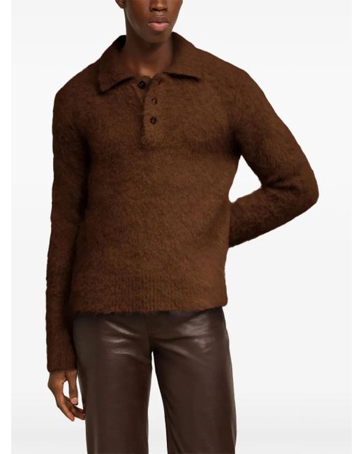 Pull À Col Polo AMI pour homme en coloris Brown