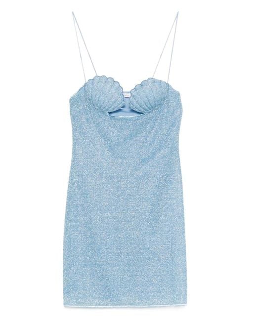 Oseree Blue Lumière Shell Mini Dress