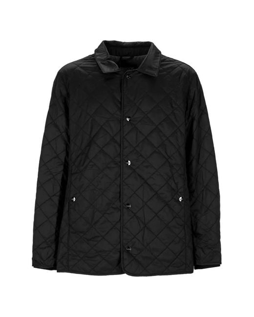 Husky Black Quilted Press-Stud Jacket for men