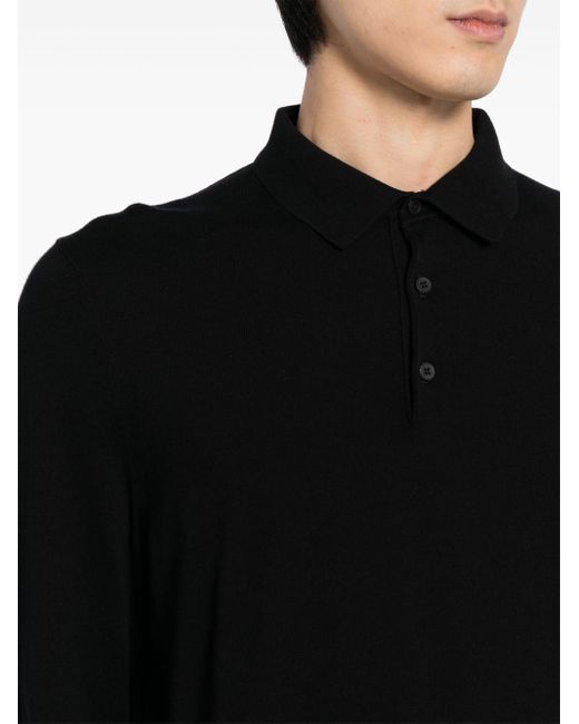 Boss Black Knitted Organic-cotton Polo Shirt for men