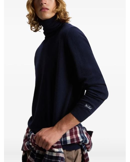 メンズ Woolrich タートルネック セーター Blue