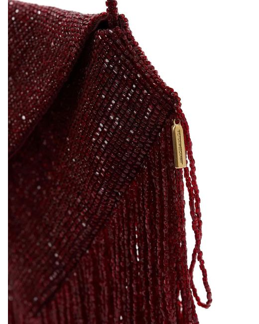 Victoria Beckham White Manhattan Beaded Clutch Bag