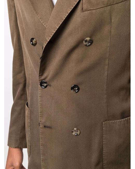 Dell'Oglio Brown Double-Breasted Wool Suit for men