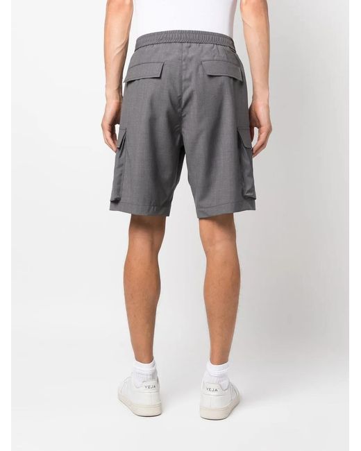 Woolrich Gray Wide-Leg Cargo Shorts for men