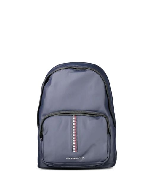 Tommy Hilfiger Blue Water-Resistant Logo-Print Backpack for men