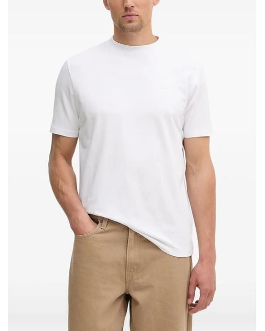 Karl Lagerfeld White Logo-Patch T-Shirt for men