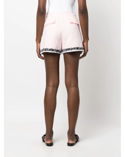 MSGM Pink Shorts Mit Fransen